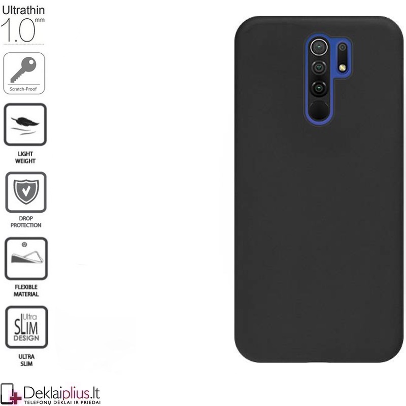 Silikoninis plonas 1mm. storio dėklas - juodas (Xiaomi Redmi 9) Silikoninis plonas 1mm. storio dėklas - juodas (Xiaomi Redmi 9)